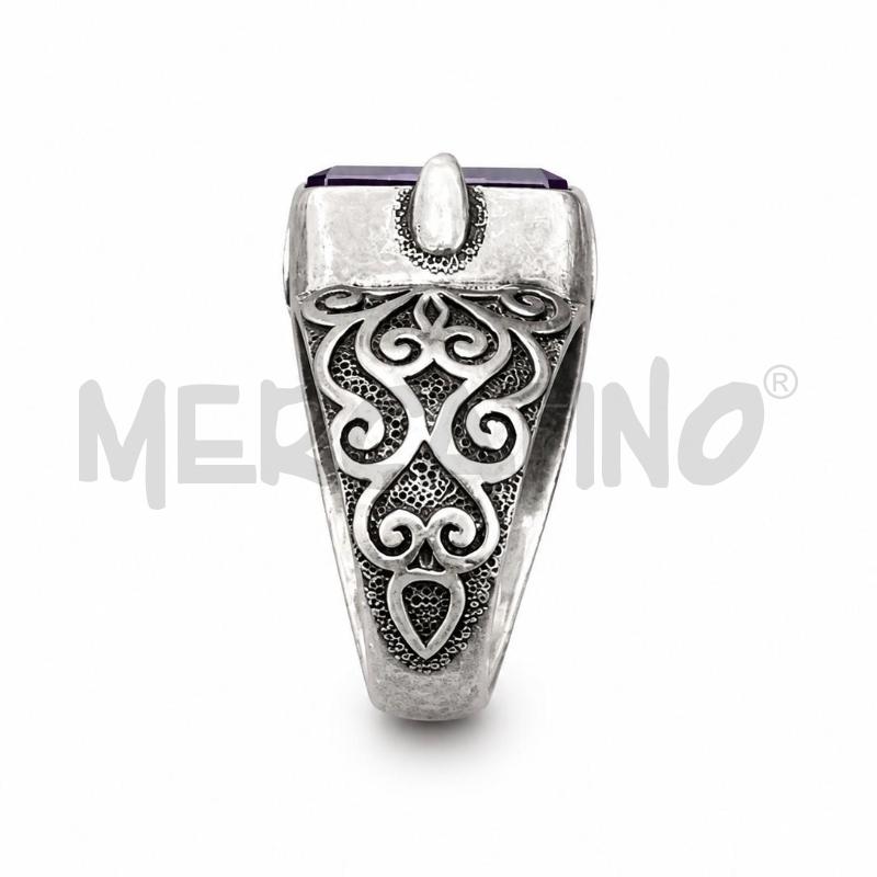 ANELLO D ARGENTO 925 PIETRA VIOLA  | Mercatino dell'Usato Gallarate 2