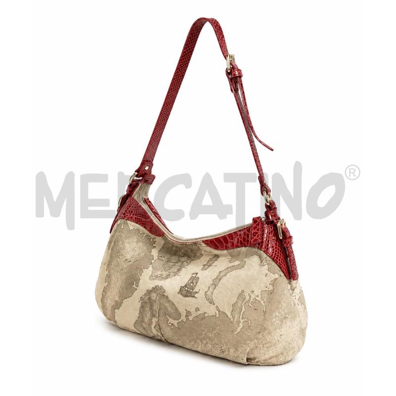 BORSA DONNA PRIMA CLASSE TESSUTO GEO MANICO ROSSO | Mercatino dell'Usato Gallarate 2