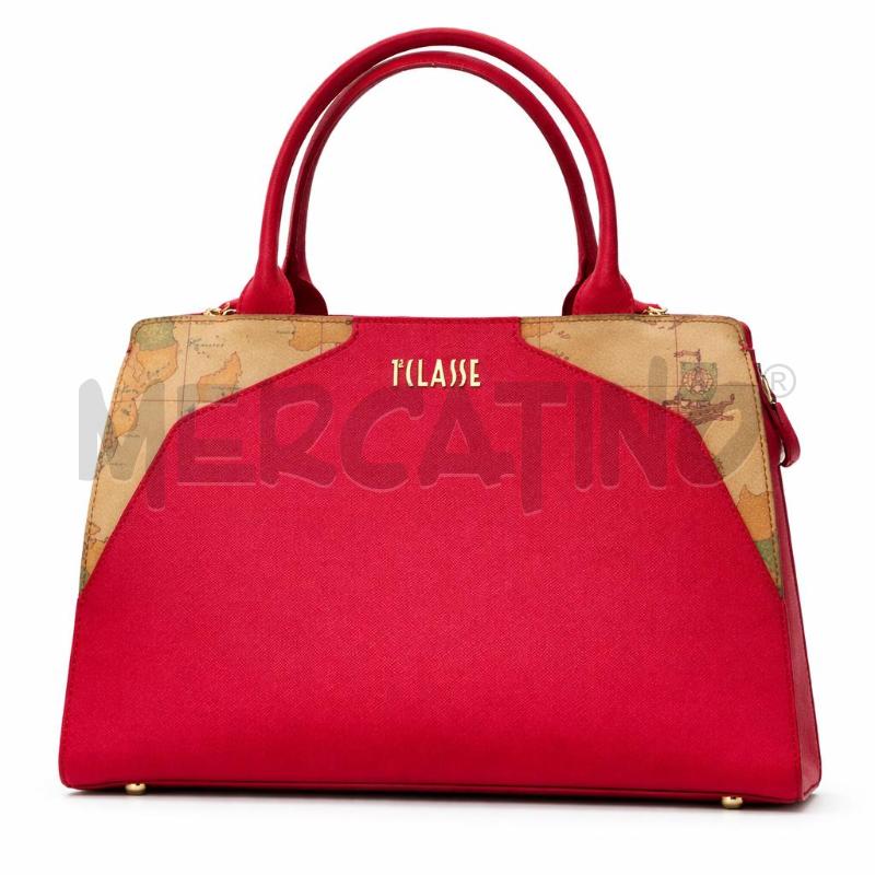 BORSA D ALVIERO MARTINI ROSSA E STAMPA GEO  | Mercatino dell'Usato Gallarate 2