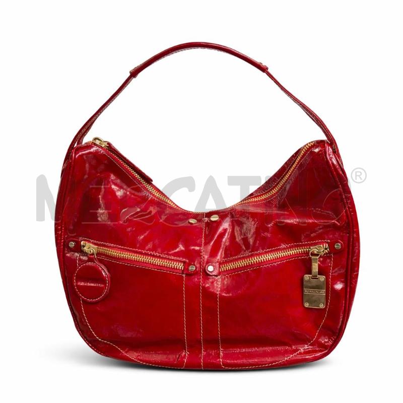 BORSA D BORBONESE ROSSA PELLE VERNICE A SPALLA | Mercatino dell'Usato Gallarate 1