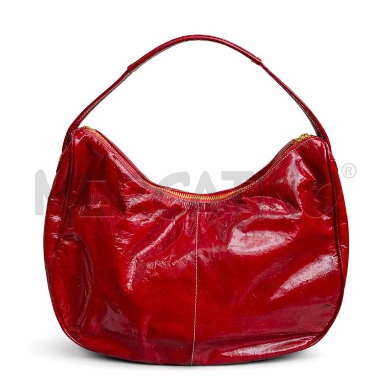 BORSA D BORBONESE ROSSA PELLE VERNICE A SPALLA | Mercatino dell'Usato Gallarate 2