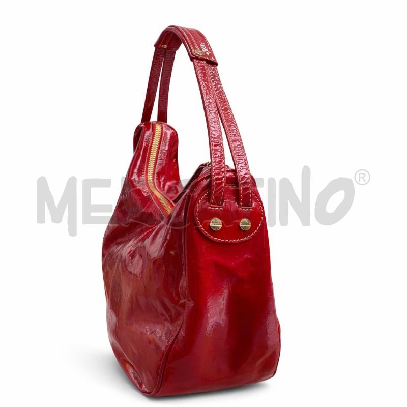 BORSA D BORBONESE ROSSA PELLE VERNICE A SPALLA | Mercatino dell'Usato Gallarate 3