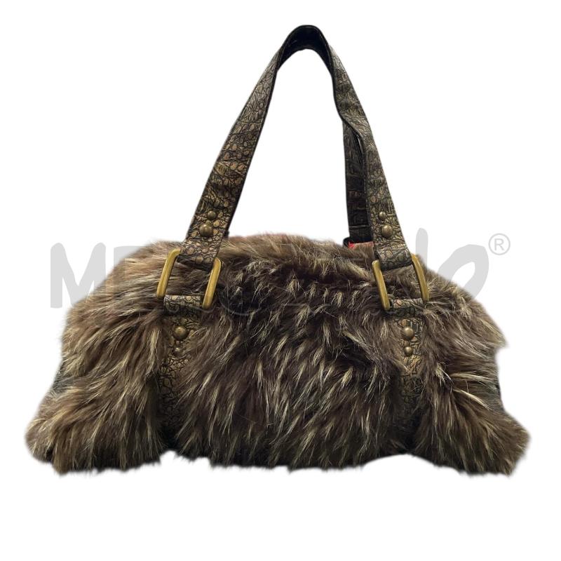 BORSA D CAMOMILLA MARRONE PELOSA MANICI BRONZATI | Mercatino dell'Usato Gallarate 2