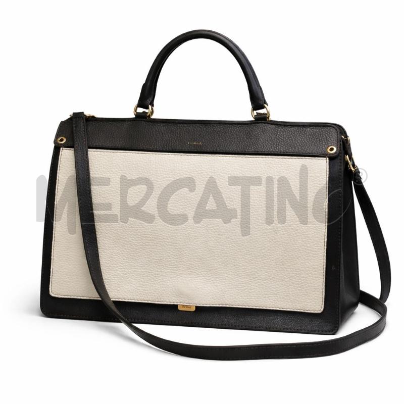 BORSA D FURLA NERO BIANCA GRIGIA  | Mercatino dell'Usato Gallarate 1