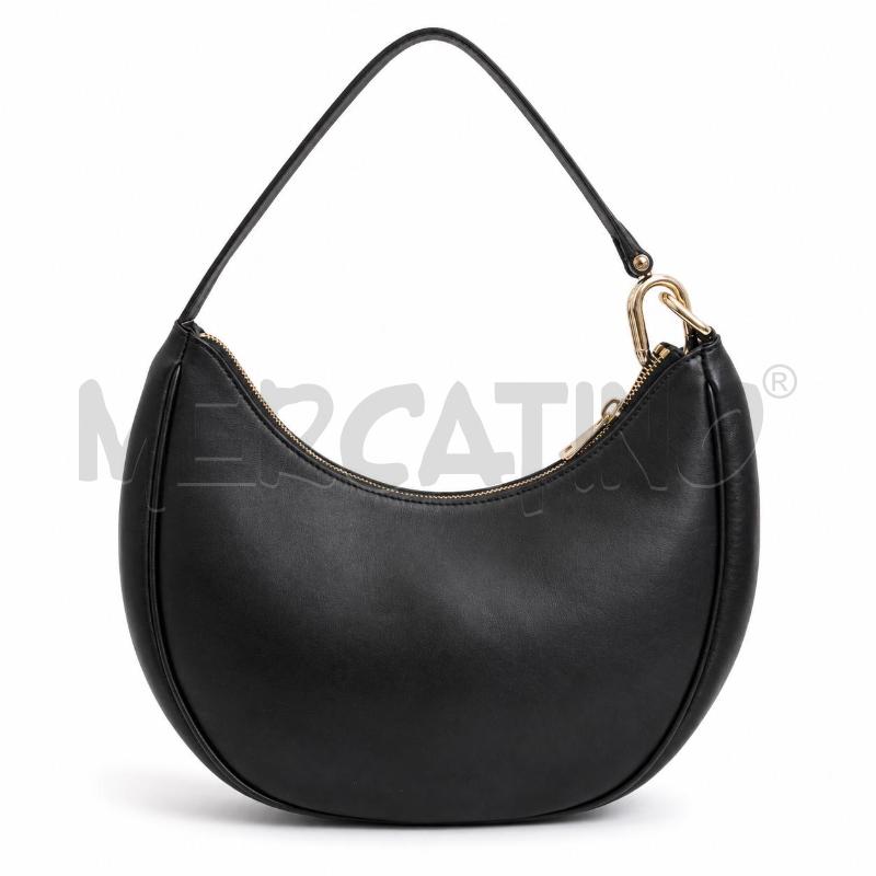 BORSA D FURLA PELLE NERA MEZZALUNA HARDWARE DORATO ARGENTATO | Mercatino dell'Usato Gallarate 2