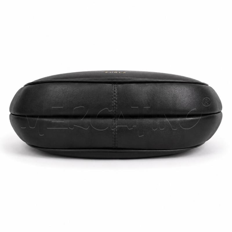 BORSA D FURLA PELLE NERA MEZZALUNA HARDWARE DORATO ARGENTATO | Mercatino dell'Usato Gallarate 4