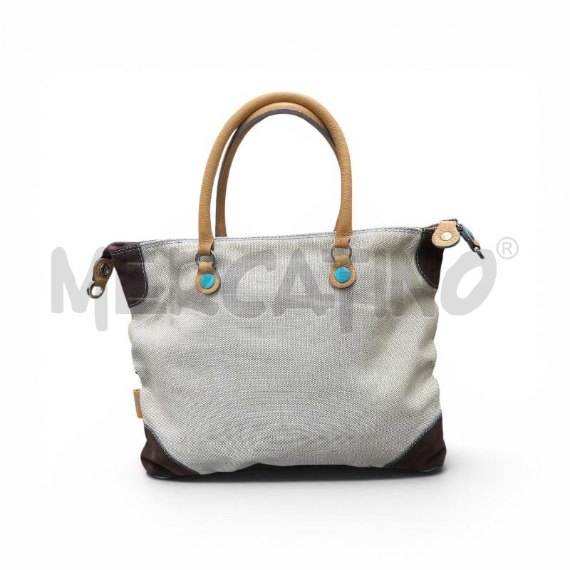 BORSA D GABS QUADRETTI MARRONE BEIGE  | Mercatino dell'Usato Gallarate 2
