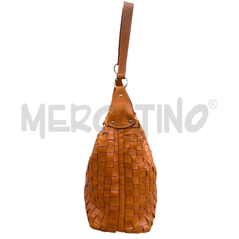 BORSA D PIERO GUIDI PELLE ARANCIO INTRECCIATA | Mercatino dell'Usato Gallarate 2