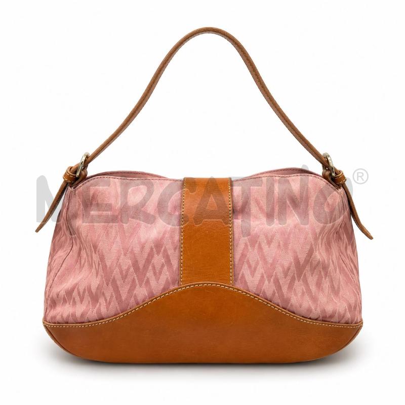 BORSA D VALENTINO GARAVANI CAMMELLO E TESSUTO ROSA CIPRIA  | Mercatino dell'Usato Gallarate 2