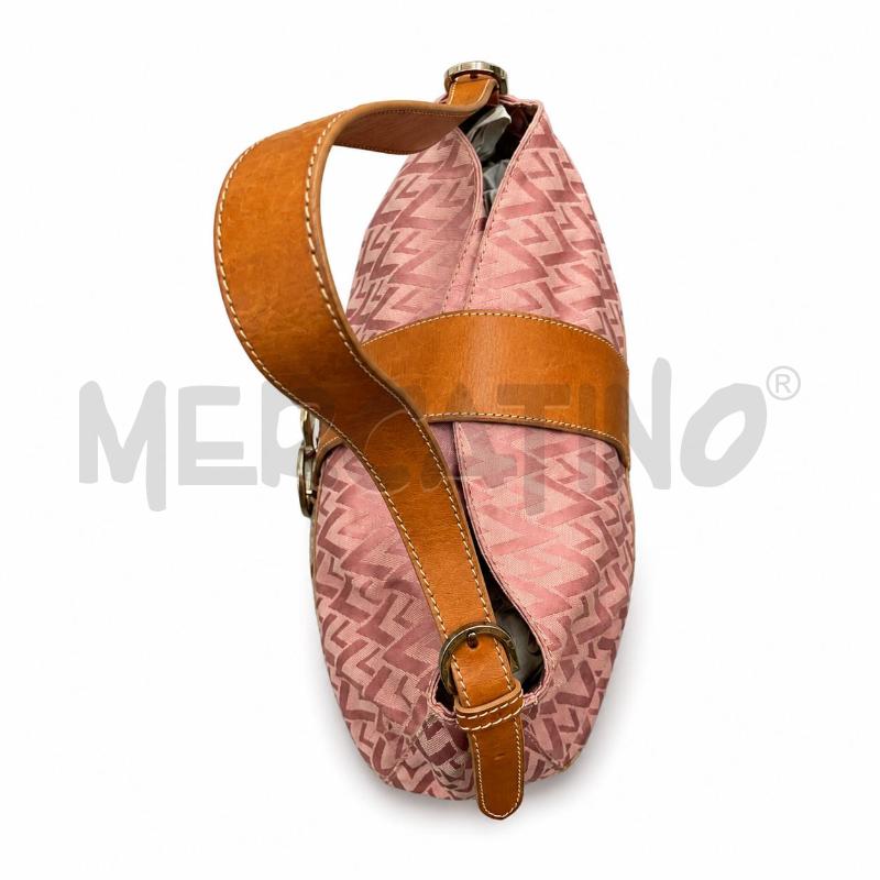 BORSA D VALENTINO GARAVANI CAMMELLO E TESSUTO ROSA CIPRIA  | Mercatino dell'Usato Gallarate 4
