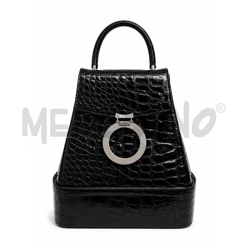 BORSA PELLE COCCO NERO COZZI  | Mercatino dell'Usato Gallarate 1