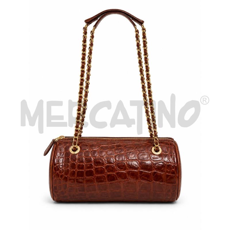 BORSA PELLE LARO ITALIA COCCO MARRONE  | Mercatino dell'Usato Gallarate 1