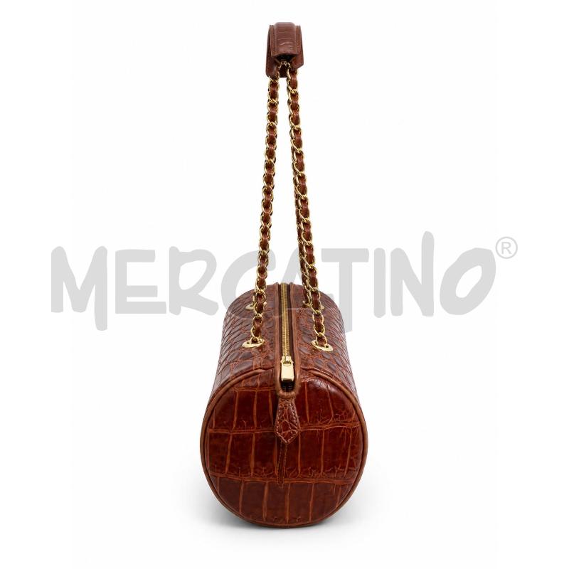 BORSA PELLE LARO ITALIA COCCO MARRONE  | Mercatino dell'Usato Gallarate 2