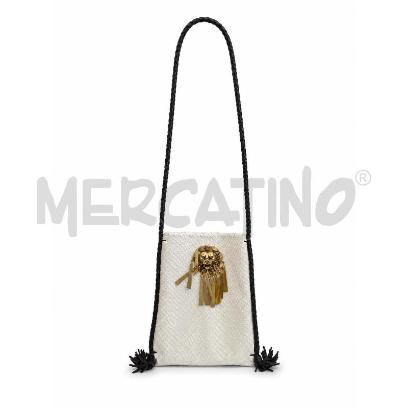 BORSA PELLE LE DEFF BIANCA INTRECCIO NERO  | Mercatino dell'Usato Gallarate 2