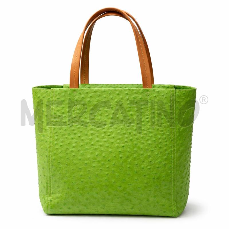 BORSA PELLE TOSCA BLU VERDE MANICI ARANCIO | Mercatino dell'Usato Gallarate 3