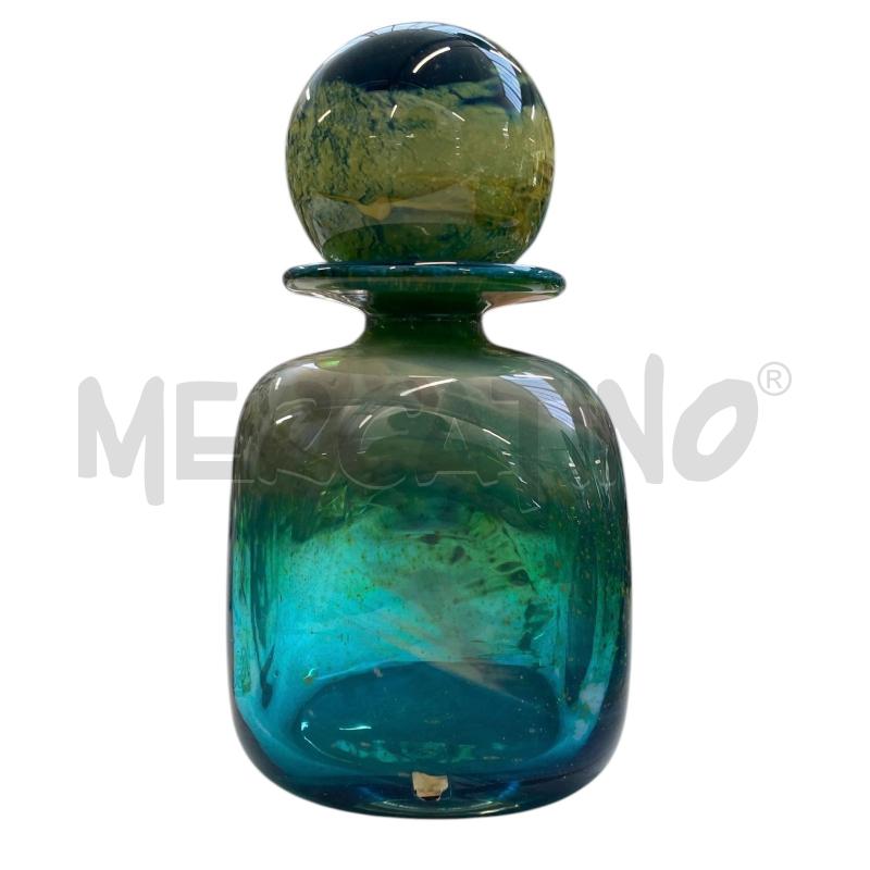 BOTTIGLIA IN VETRO BLU E VERDE MDINA GLASS | Mercatino dell'Usato Gallarate 2