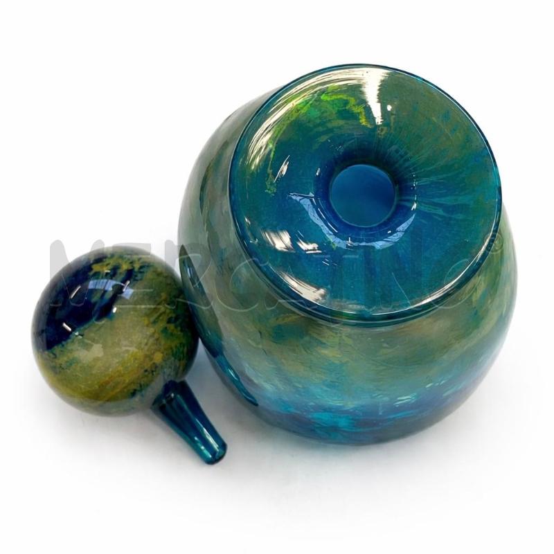 BOTTIGLIA IN VETRO BLU E VERDE MDINA GLASS | Mercatino dell'Usato Gallarate 3