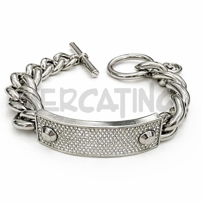 BRACCIALE MICHEAL KORS ACCIAIO PIASTRA CON BRILLANTINI | Mercatino dell'Usato Gallarate 1