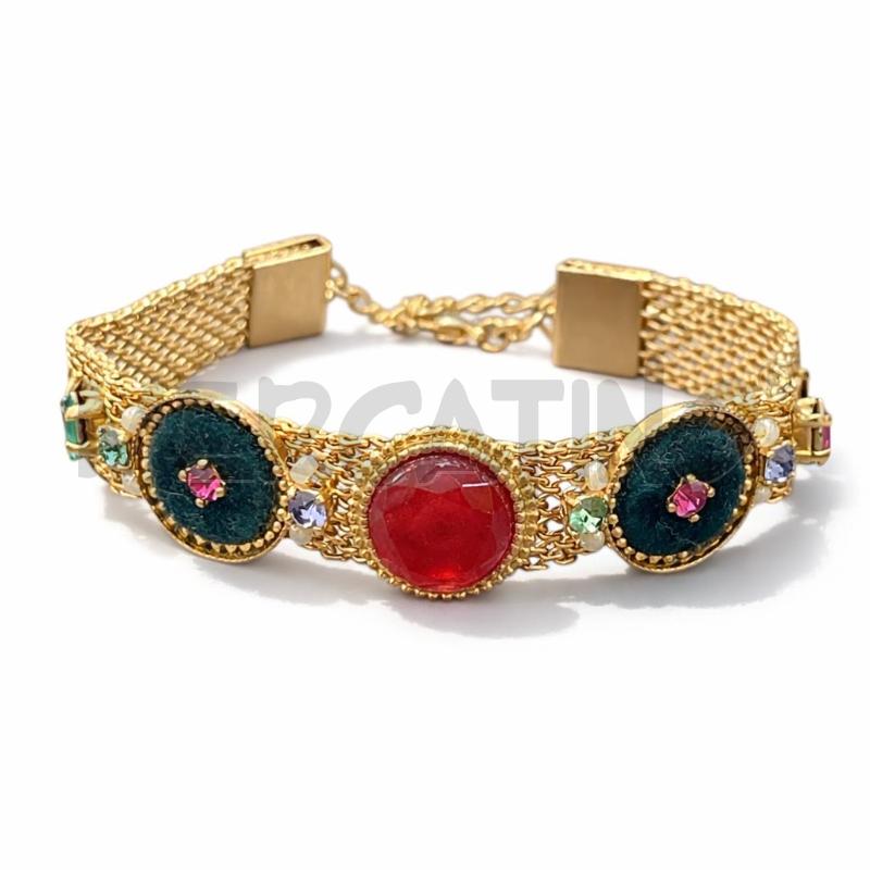 BRACCIALE SATELLITE DORATO PIETRE | Mercatino dell'Usato Gallarate 2