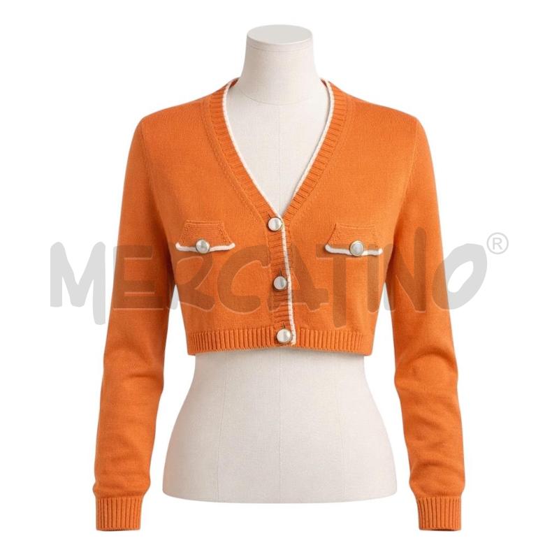 CARDIGAN D GRETA BOLDINI CROP ARANCIONE  | Mercatino dell'Usato Gallarate 1