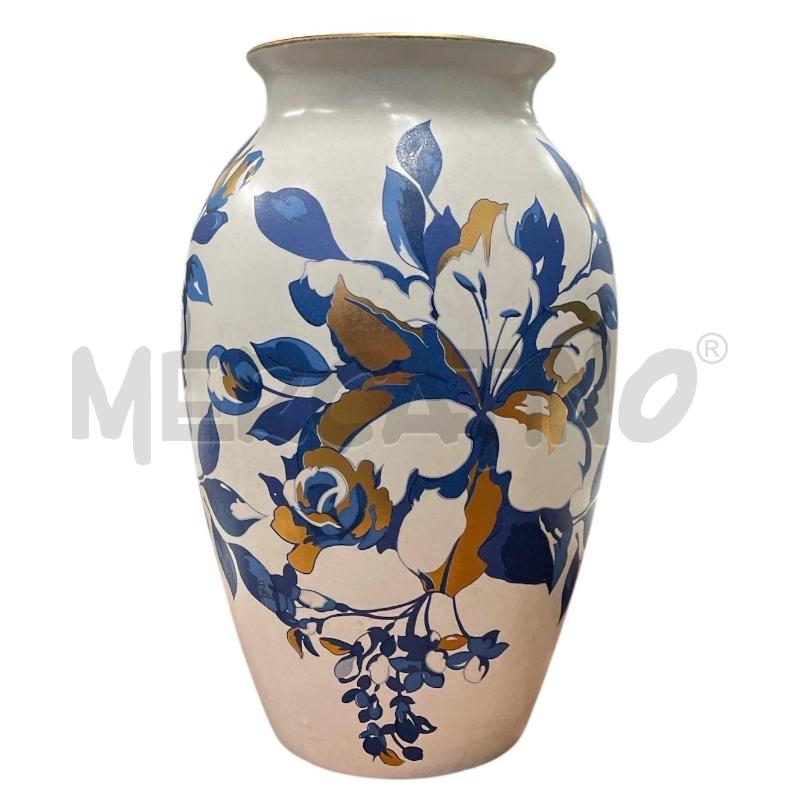 CENTROTAVOLA CON VASO SEC FIORI BLU ORO | Mercatino dell'Usato Gallarate 2