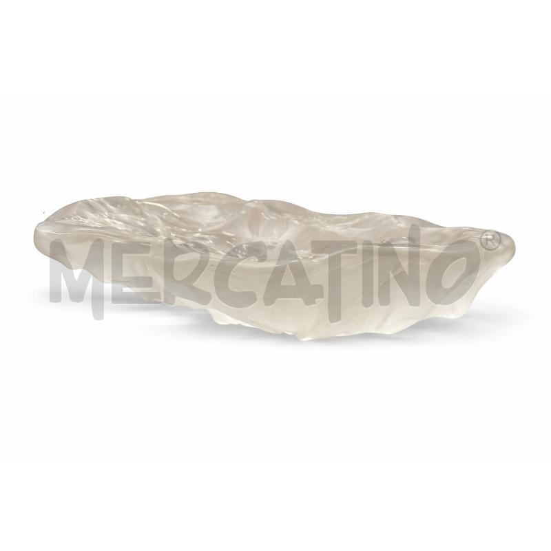 CENTROTAVOLA VETRO SATINATO CON CONCHIGLIE ART DECO | Mercatino dell'Usato Gallarate 1