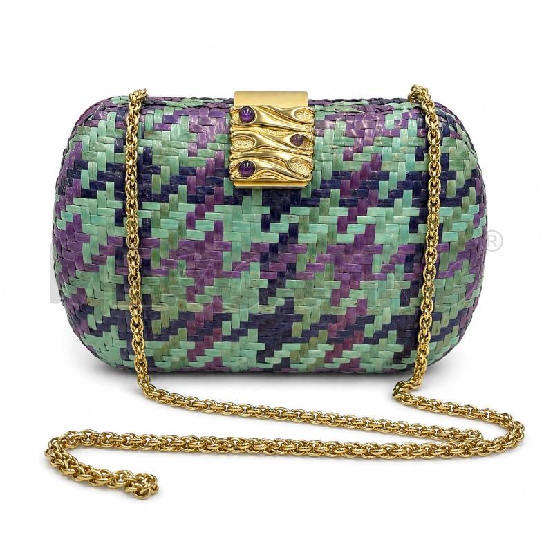 CLUTCH BAG RODO VINTAGE VERDE VIOLA | Mercatino dell'Usato Gallarate 2