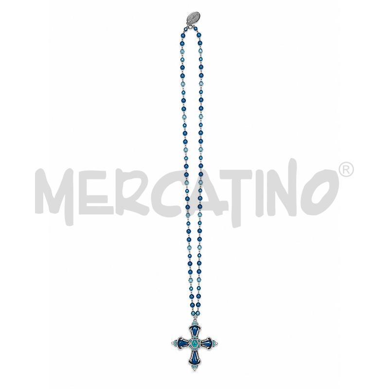 COLLANA SODINI AZZURRA ROSARIO CROCE | Mercatino dell'Usato Gallarate 1