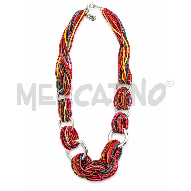 COLLANA SODINI PERLINE MULTICOLOR CATENA  | Mercatino dell'Usato Gallarate 1
