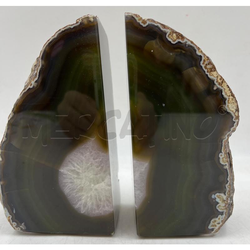 COPPIA FERMA LIBRI GEODE AGATA 20X20 | Mercatino dell'Usato Gallarate 1