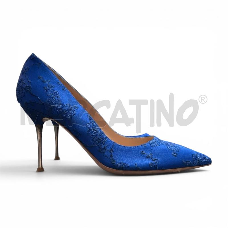 DECOLLETE GIANVITO ROSSI BLU NM 37 RICAMO FIORI  | Mercatino dell'Usato Gallarate 1