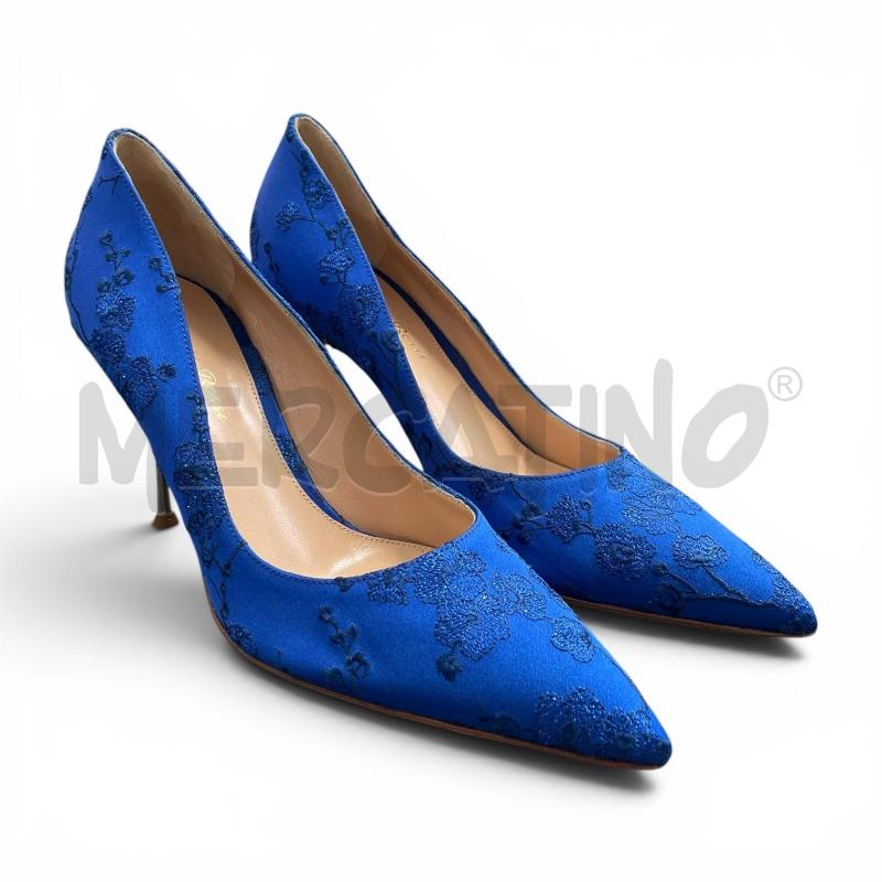 DECOLLETE GIANVITO ROSSI BLU NM 37 RICAMO FIORI  | Mercatino dell'Usato Gallarate 2