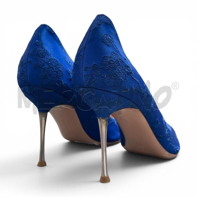 DECOLLETE GIANVITO ROSSI BLU NM 37 RICAMO FIORI  | Mercatino dell'Usato Gallarate 3