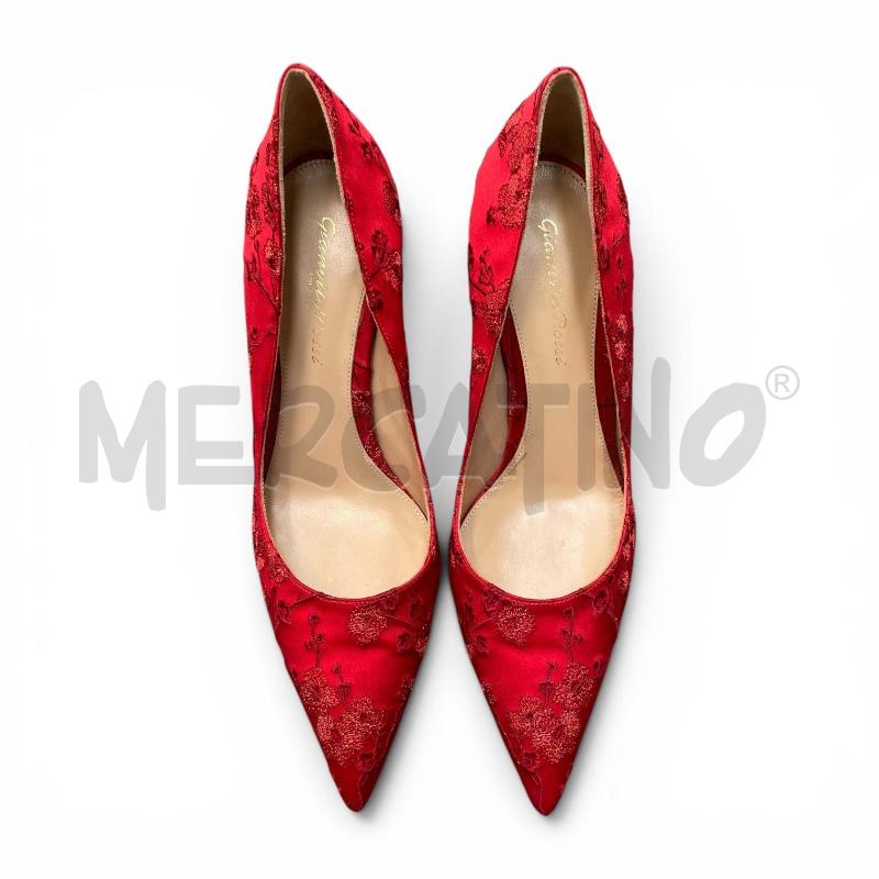 DECOLLETE GIANVITO ROSSI NM 37 ROSSO RICAMO FIORI | Mercatino dell'Usato Gallarate 4