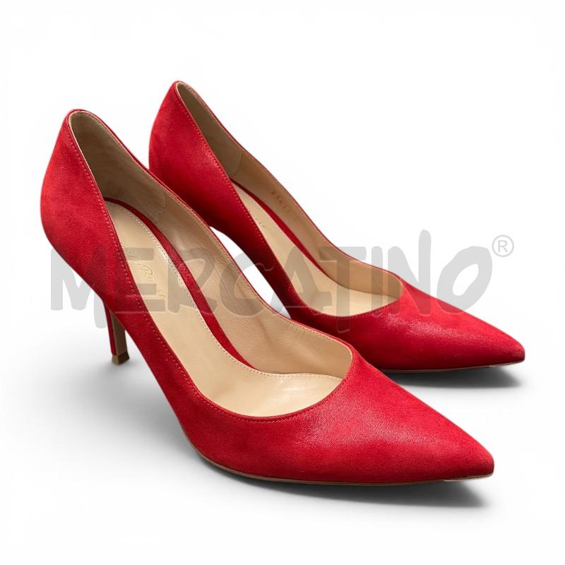DECOLLETE GIANVITO ROSSI NM 37 ROSSO SCAMOSCIATO  | Mercatino dell'Usato Gallarate 2