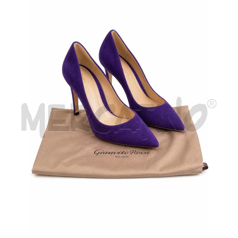 DECOLLETE GIANVITO ROSSI NM 37 VIOLA SCAMOSCIATO  | Mercatino dell'Usato Gallarate 1