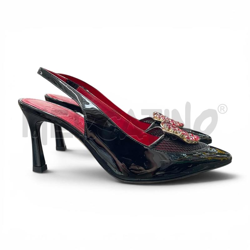 DECOLLETE NM 37  ACCADEMIA OF VENICE NERO CON CUORE  | Mercatino dell'Usato Gallarate 1