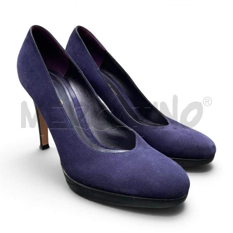 DECOLLETE NM 37  GIANVITO ROSSI BLU SCAMOSCIATO  | Mercatino dell'Usato Gallarate 2