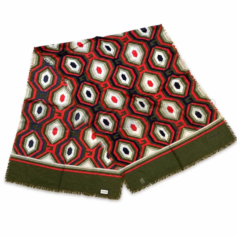 FOULARD GUCCI FORMA GEOMETRICA VERDE CORALLO BLU  | Mercatino dell'Usato Gallarate 2