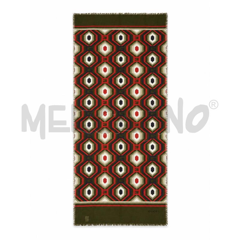 FOULARD GUCCI FORMA GEOMETRICA VERDE CORALLO BLU  | Mercatino dell'Usato Gallarate 3
