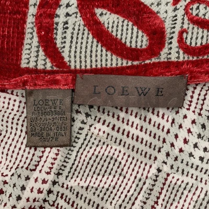 FOULARD LOEWE BEIGE ROSSO VELLUTATO VISCOSA MISTO SETA | Mercatino dell'Usato Gallarate 3