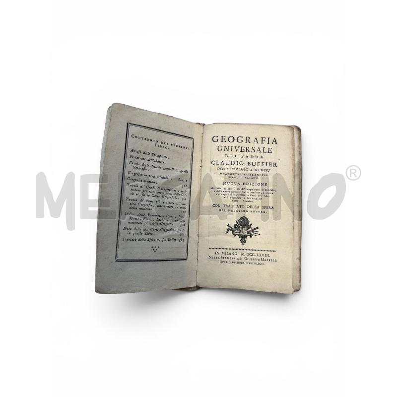 GEOGRAFIA UNIVERSALE DEL PADRE CLAUDIO BUFFIER 1798 | Mercatino dell'Usato Gallarate 2