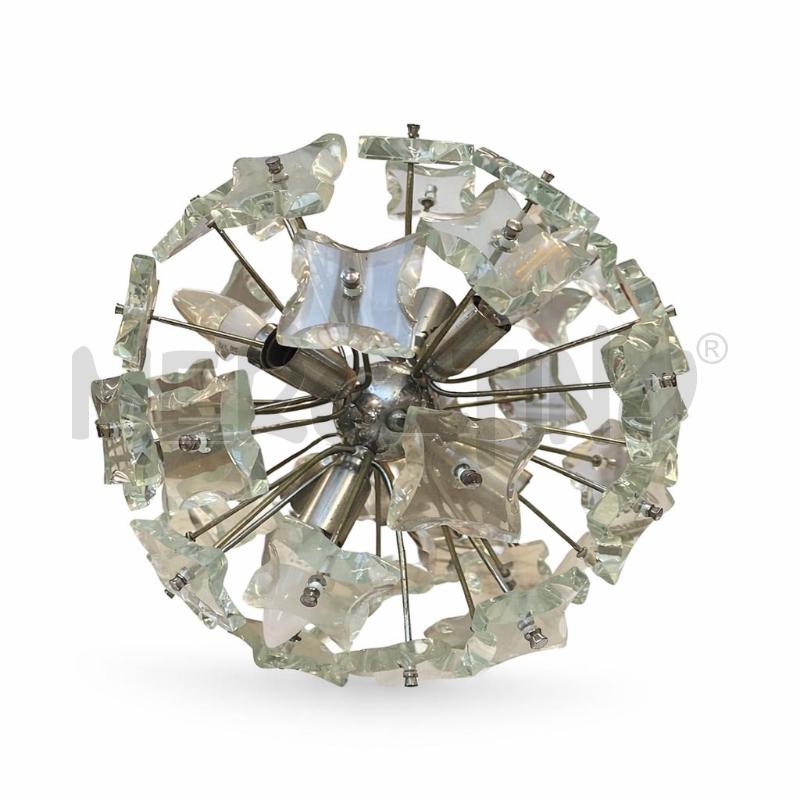 LAMPADARIO CON FIORI IN VETRO 2 MANCANTI SPUTNIK | Mercatino dell'Usato Gallarate 3
