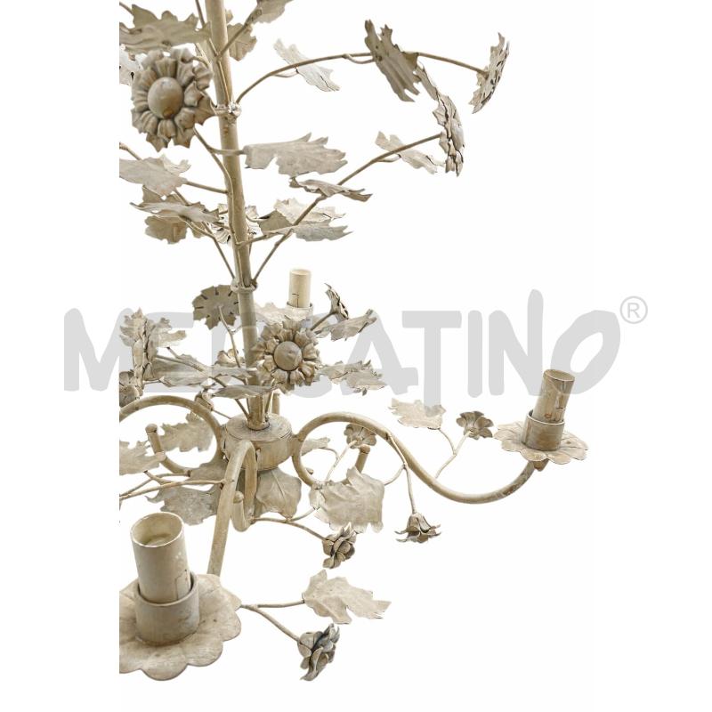 LAMPADARIO METALLO FIORI COLOR SABBIA | Mercatino dell'Usato Gallarate 2