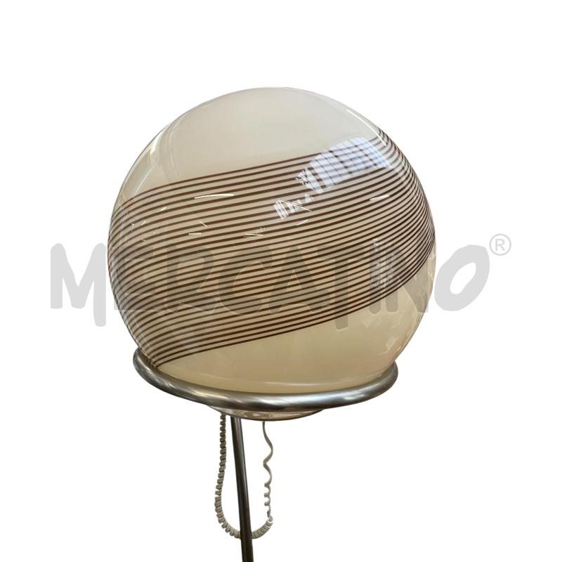 LAMPADA PIANTANA CROMATA SFERA IN MURANO BEIGE MARRONE ANNI 50 | Mercatino dell'Usato Gallarate 3