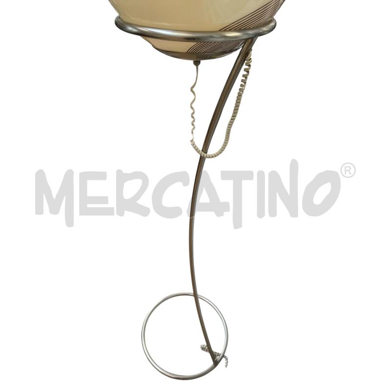 LAMPADA PIANTANA CROMATA SFERA IN MURANO BEIGE MARRONE ANNI 50 | Mercatino dell'Usato Gallarate 4