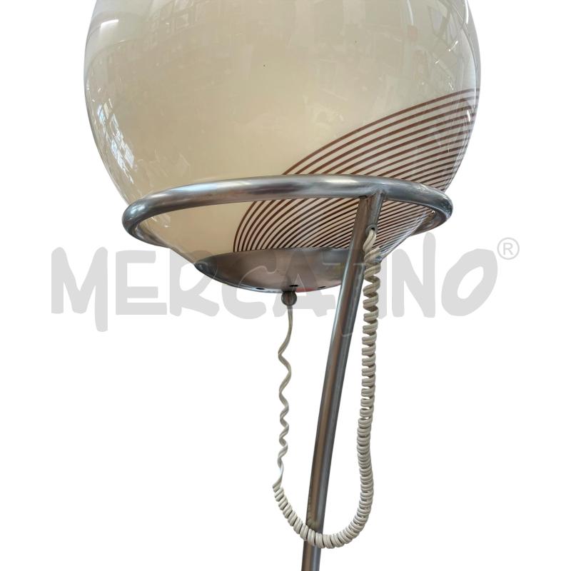 LAMPADA PIANTANA CROMATA SFERA IN MURANO BEIGE MARRONE ANNI 50 | Mercatino dell'Usato Gallarate 5