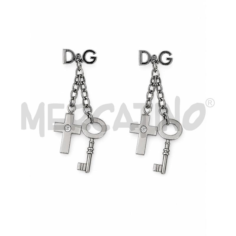 ORECCHINI D&G ACCIAIO PENDENTI CROCE CHIAVE | Mercatino dell'Usato Gallarate 1