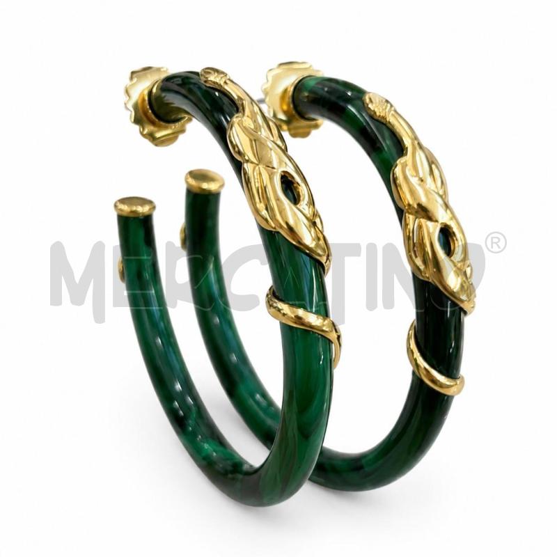 ORECCHINI GAS PLACCATO ORO VERDE SERPENTE  | Mercatino dell'Usato Gallarate 2