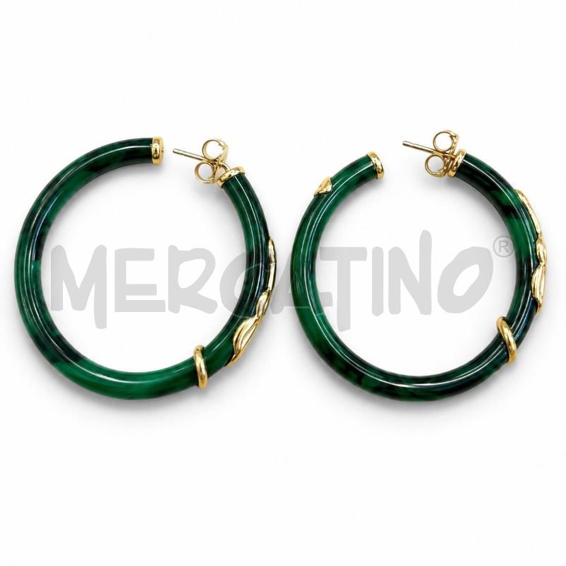 ORECCHINI GAS PLACCATO ORO VERDE SERPENTE  | Mercatino dell'Usato Gallarate 3